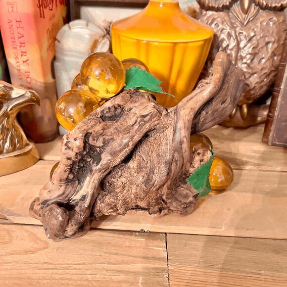 Vintage Mid-Century Amber Lucite Grape Cluster - MCM Home Decor - Picture 4 of 5